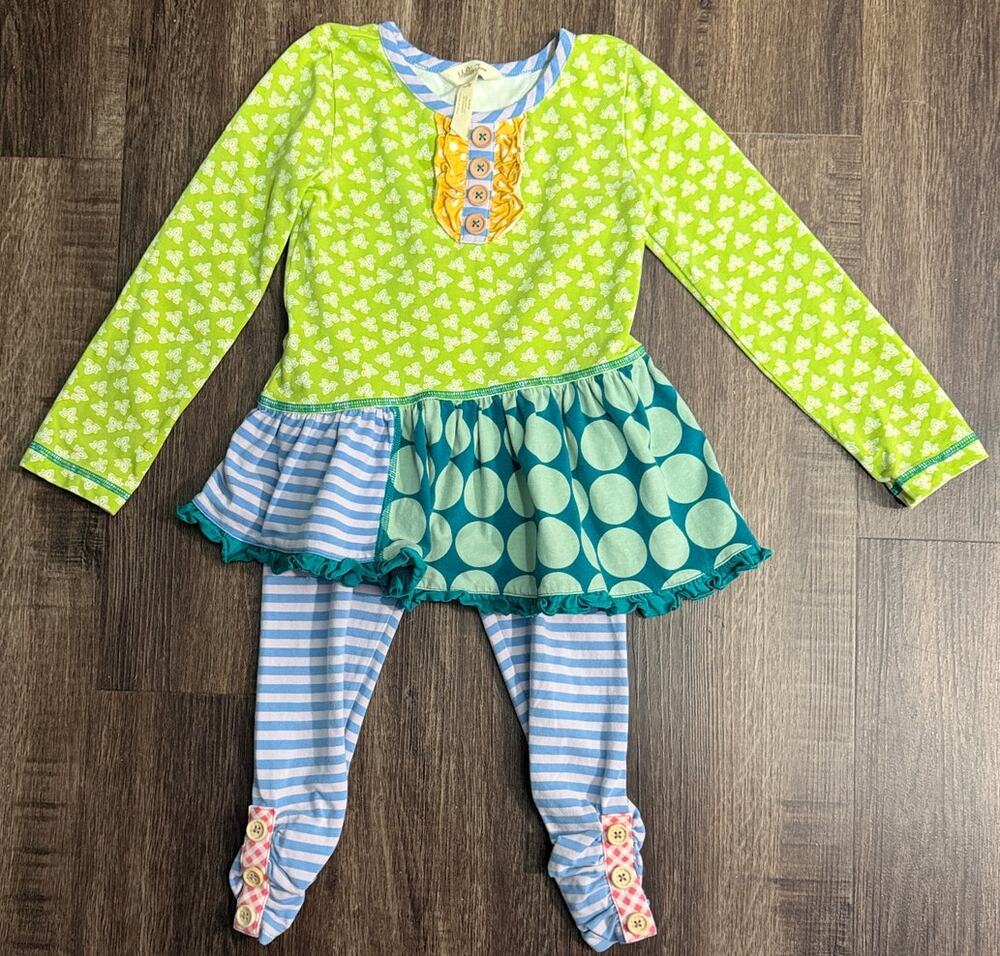 Matilda Jane "Likely Story Indeed" Tunic Top and Matching Leggings Size 4